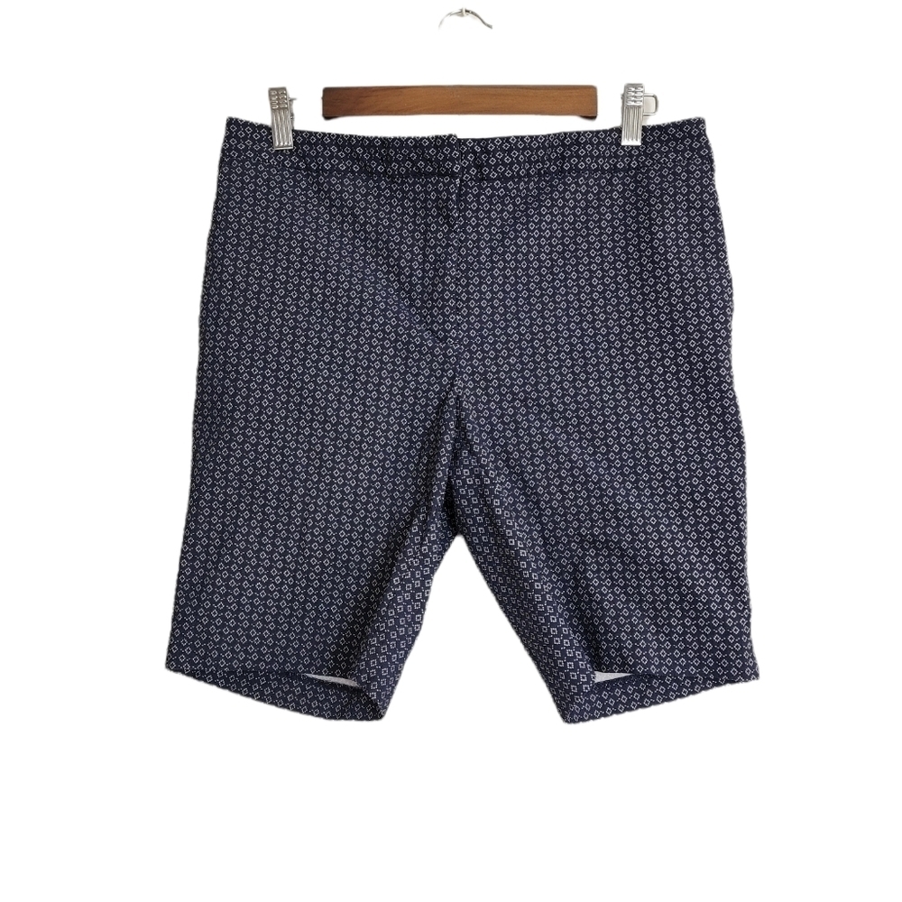 Mario Serrani  Diamond Print Blue Women's Bermuda Shorts Size 10